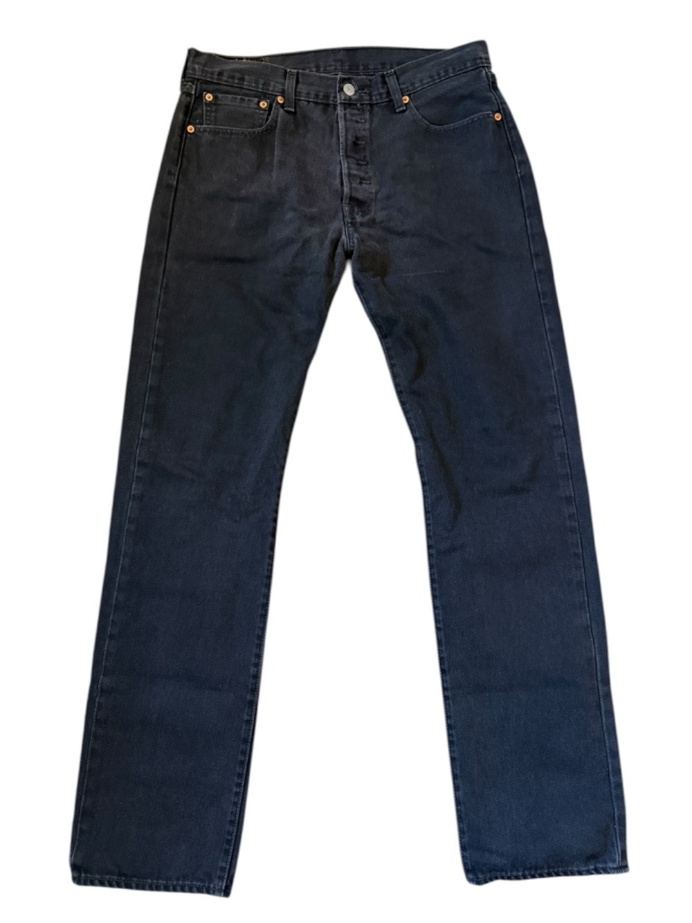 Levi’s 501 Jeans 33x34 Black Wash Button Fly Blank Red Tab Streetwear Casual